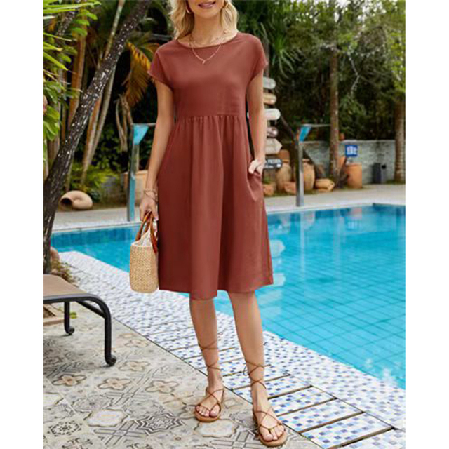 Persephone | White Linen Midi Maxi Dress For Summer Occasions — Orange