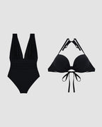 Seraphina | Halter Neck Deep V Tummy Control Jumpsuit Swimsuit
