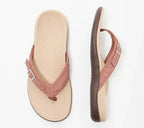 Ninon | Comfortable Low Heel Wide Fit Flat Heeled Sandals — Brick red