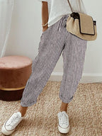 Albane | White Pink Cream Wide Leg Linen Pants Women Summer