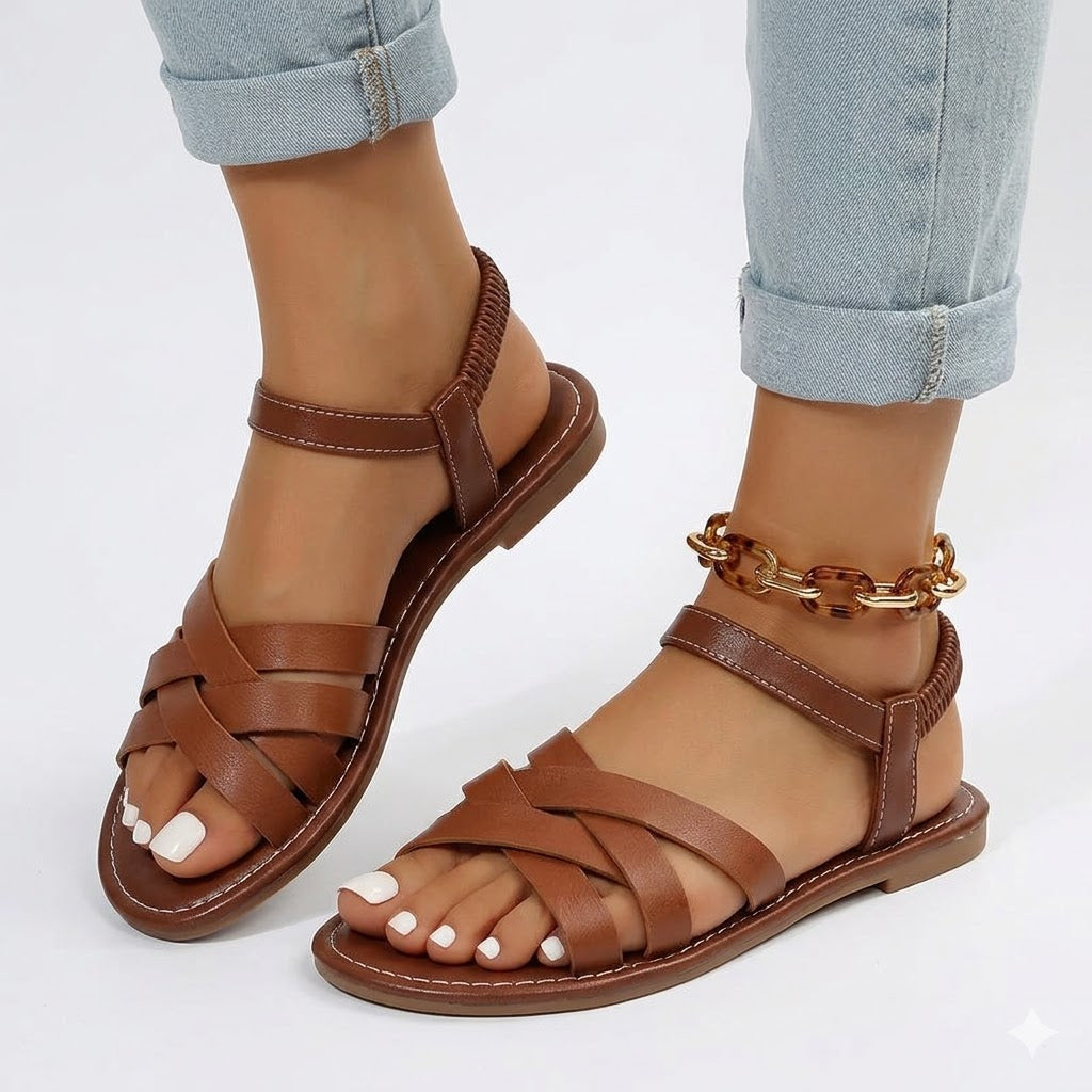 Tatiana | Low Heel Sandals For Women In Timeless Colours — Brown