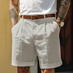 Viggo | White Linen Blend Chinos Pants Men Smart Casual Summer — Gray