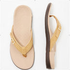 Ninon | Comfortable Low Heel Wide Fit Flat Heeled Sandals — Ginger