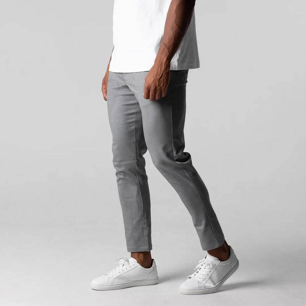 Matthias | Men Slim Stretch Chino Trousers Casual Smart Pants — Grey