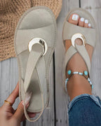Marguerite | Low Heel Wedding Sandals White Silver Bridal — Beige