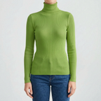 AuraKnit - Ribbed Knit Turtleneck Top