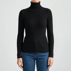 AuraKnit - Ribbed Knit Turtleneck Top