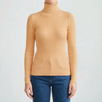 AuraKnit - Ribbed Knit Turtleneck Top