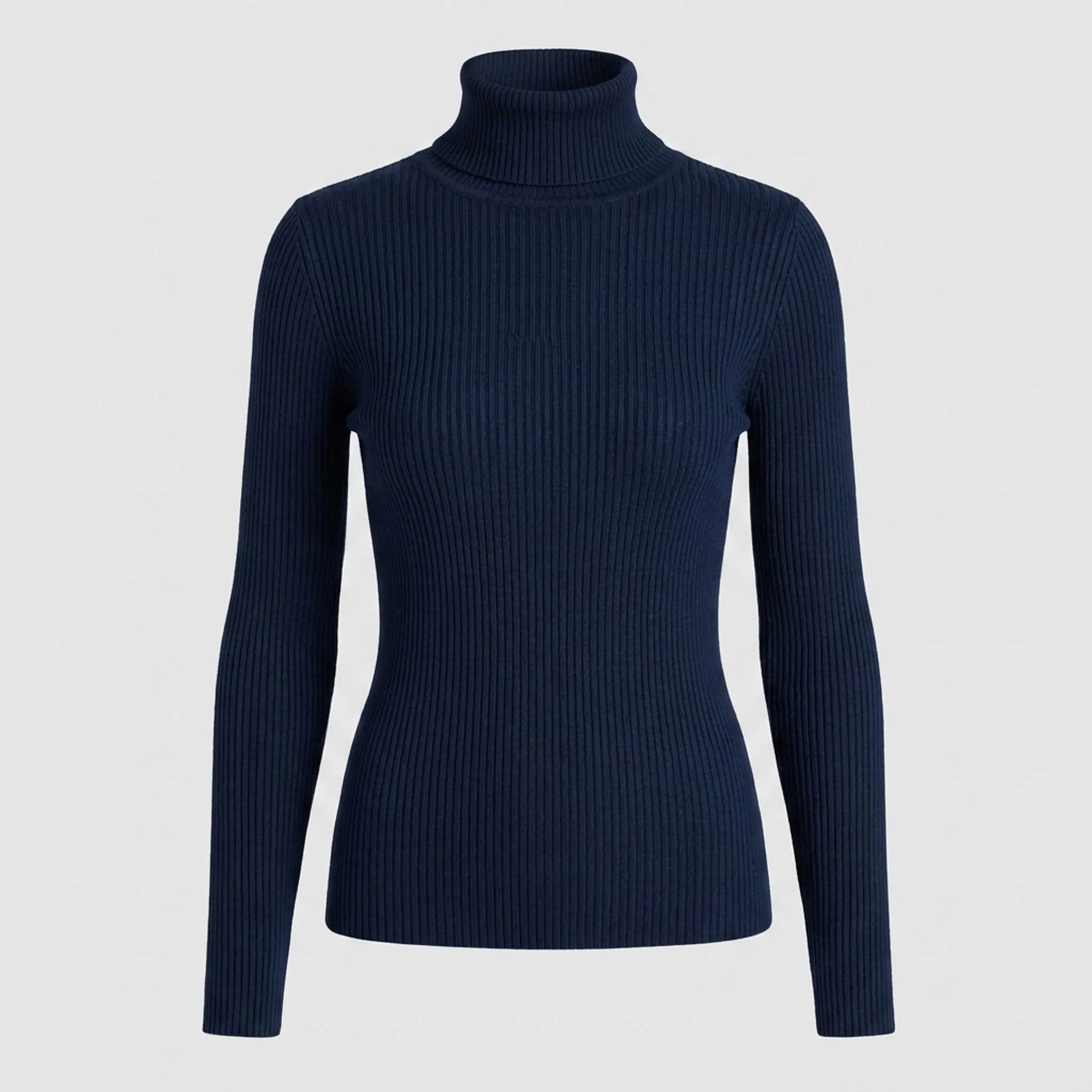 AuraKnit - Ribbed Knit Turtleneck Top