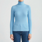 AuraKnit - Ribbed Knit Turtleneck Top