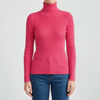 AuraKnit - Ribbed Knit Turtleneck Top