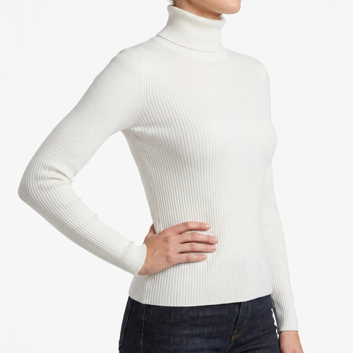 AuraKnit - Ribbed Knit Turtleneck Top