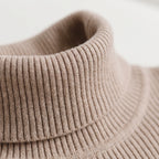 AuraKnit - Ribbed Knit Turtleneck Top