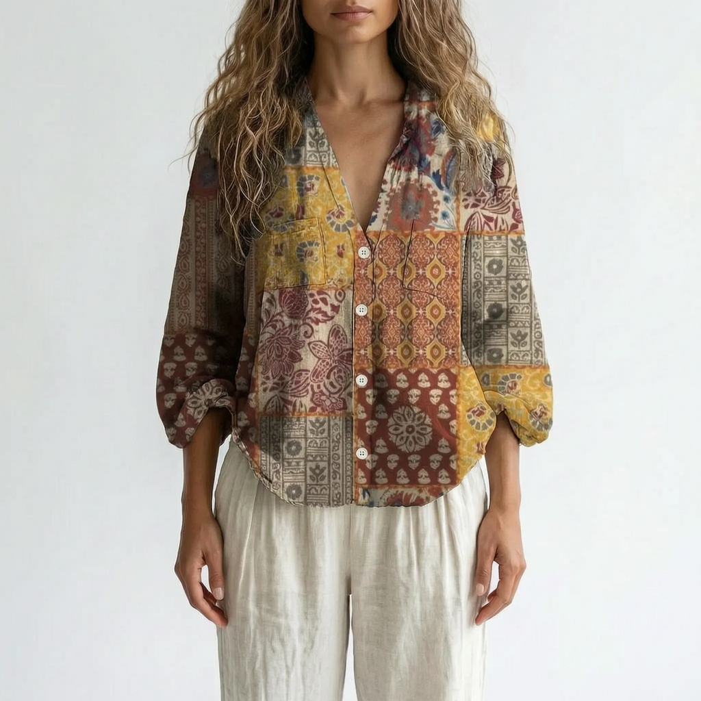 Botanica - Long Sleeve Botanical Print Blouse
