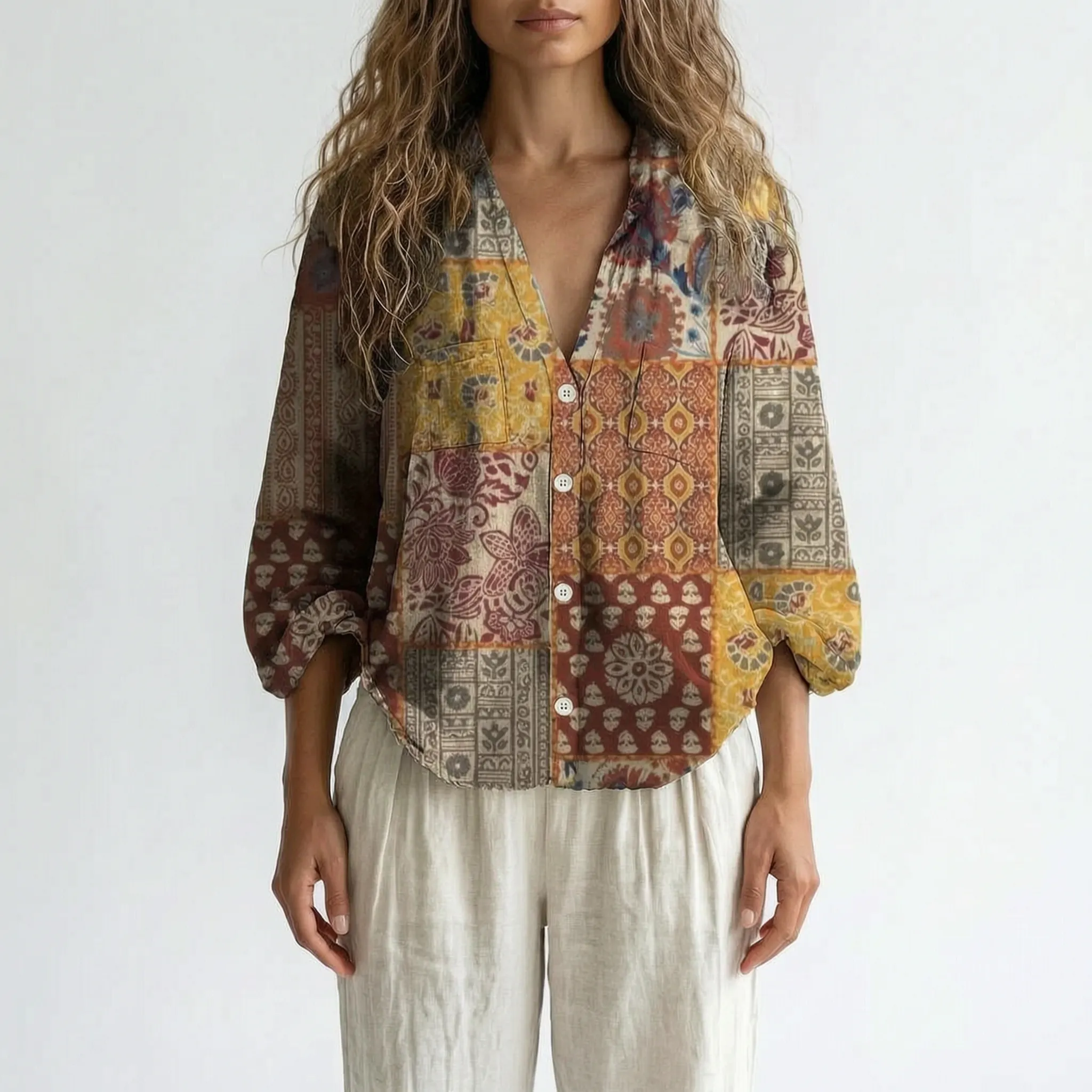 Botanica - Long Sleeve Botanical Print Blouse