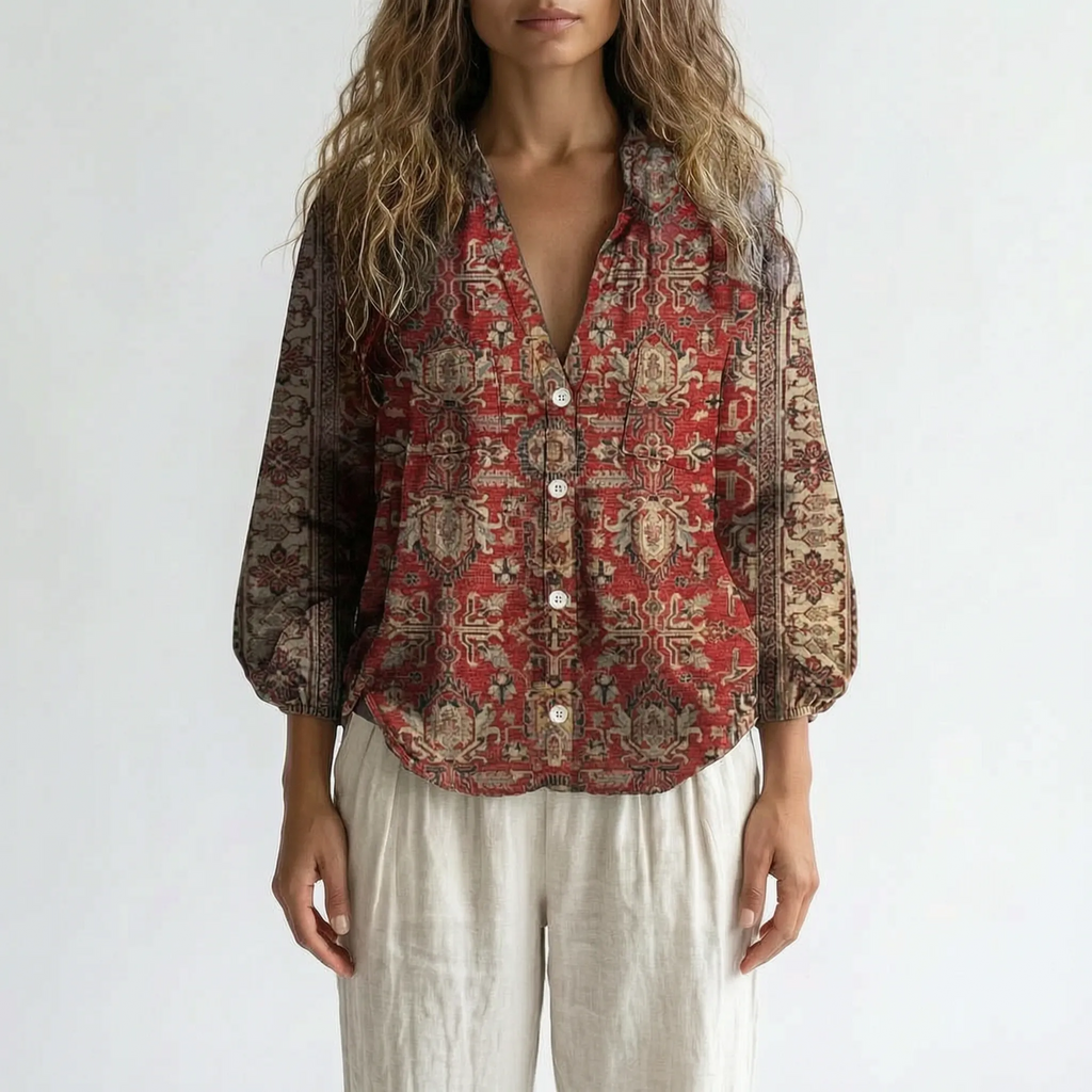 Botanica - Long Sleeve Botanical Print Blouse