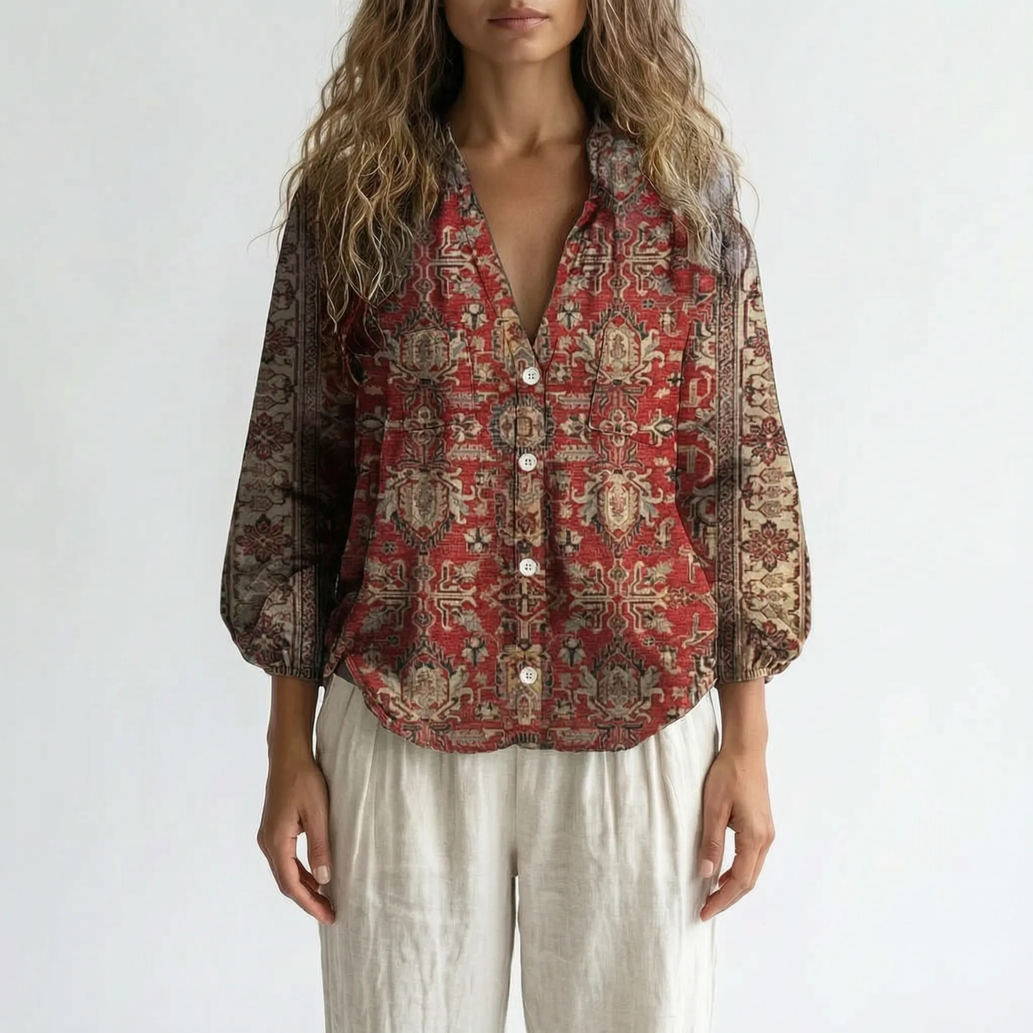 Botanica - Long Sleeve Botanical Print Blouse