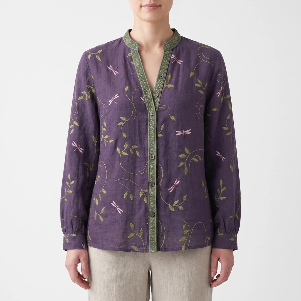Botanica - Long Sleeve Botanical Print Blouse