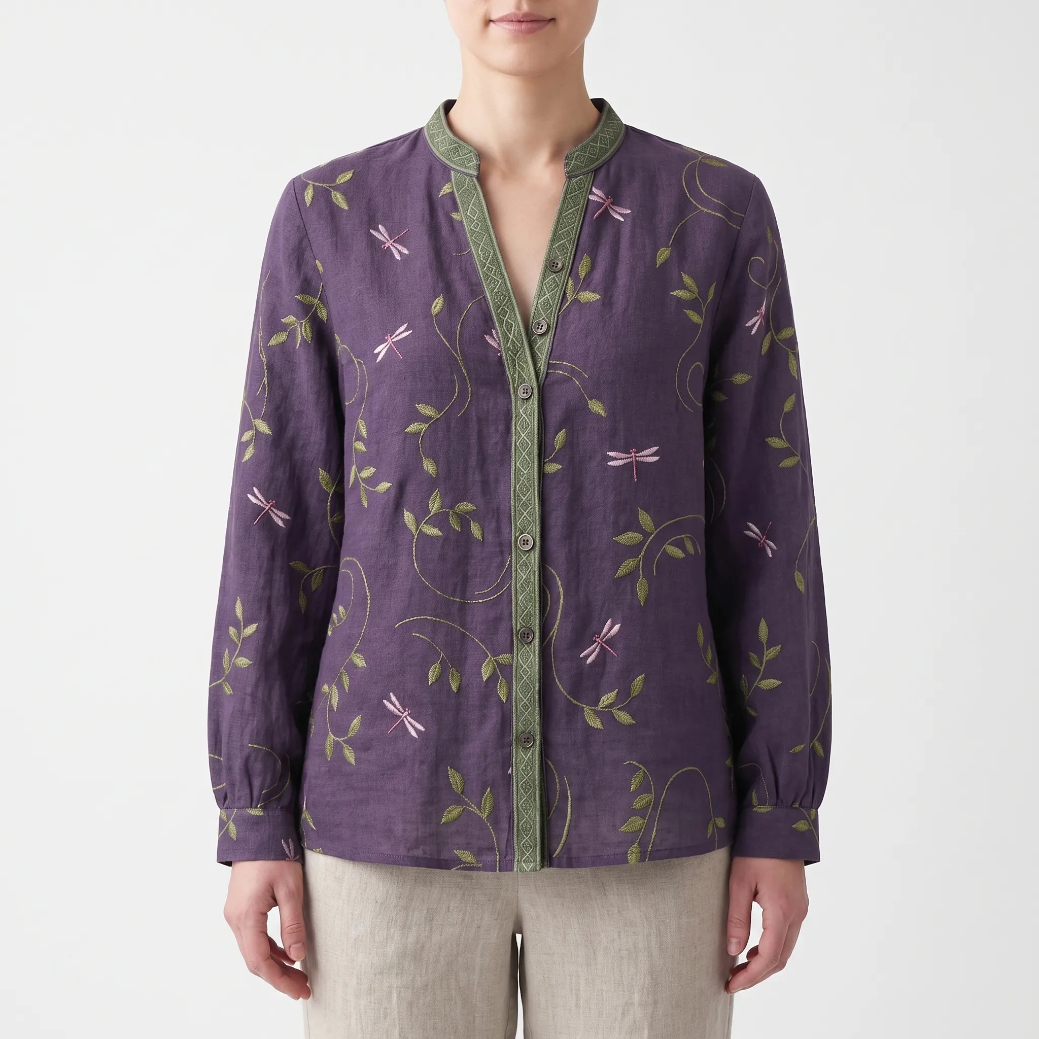 Botanica - Long Sleeve Botanical Print Blouse