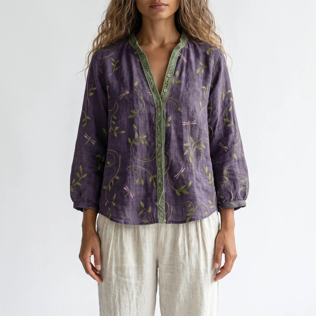 Botanica - Long Sleeve Botanical Print Blouse