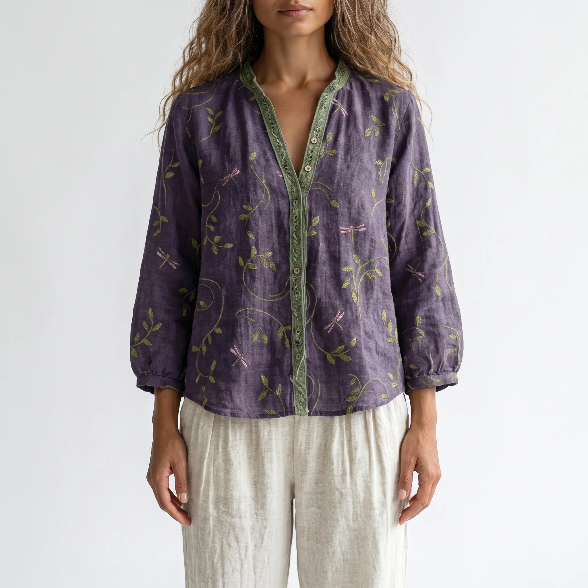 Botanica - Long Sleeve Botanical Print Blouse
