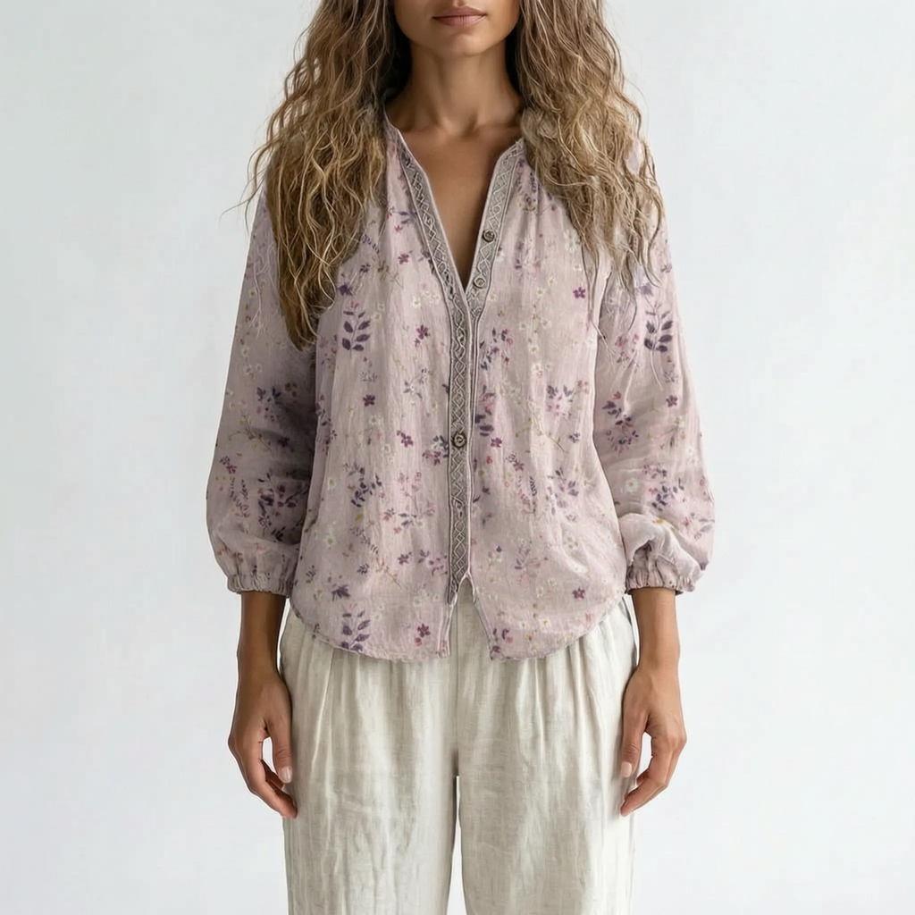 Botanica - Long Sleeve Botanical Print Blouse