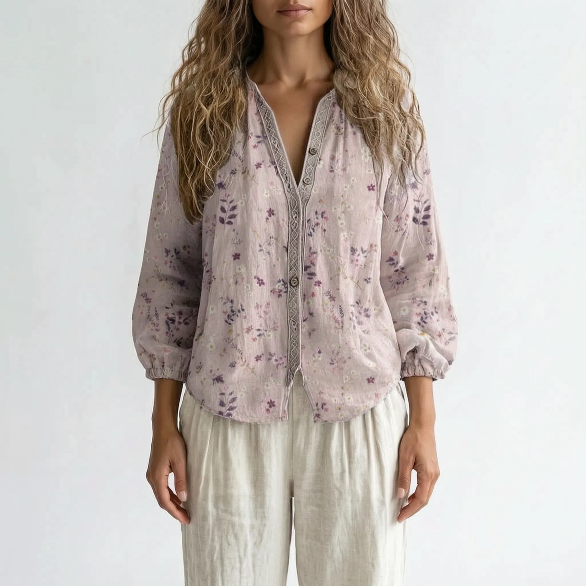 Botanica - Long Sleeve Botanical Print Blouse