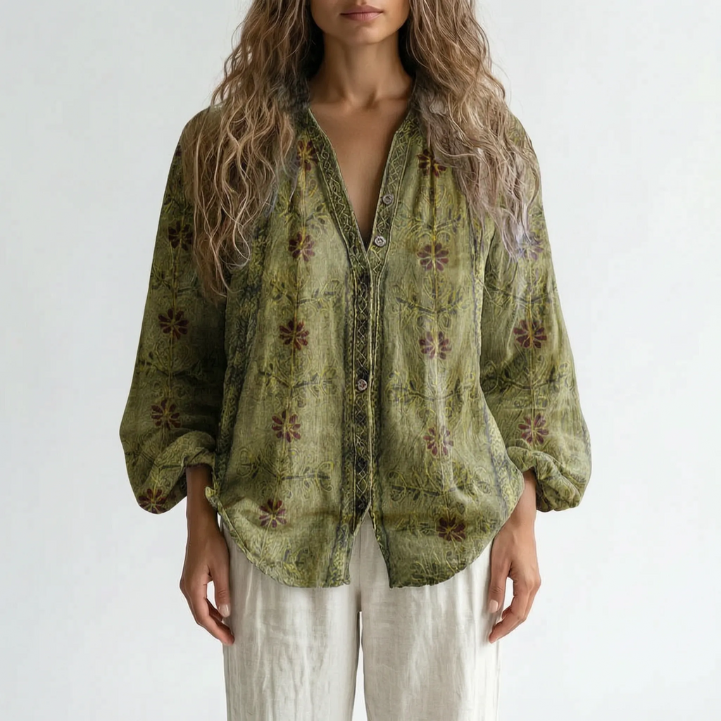 Botanica - Long Sleeve Botanical Print Blouse