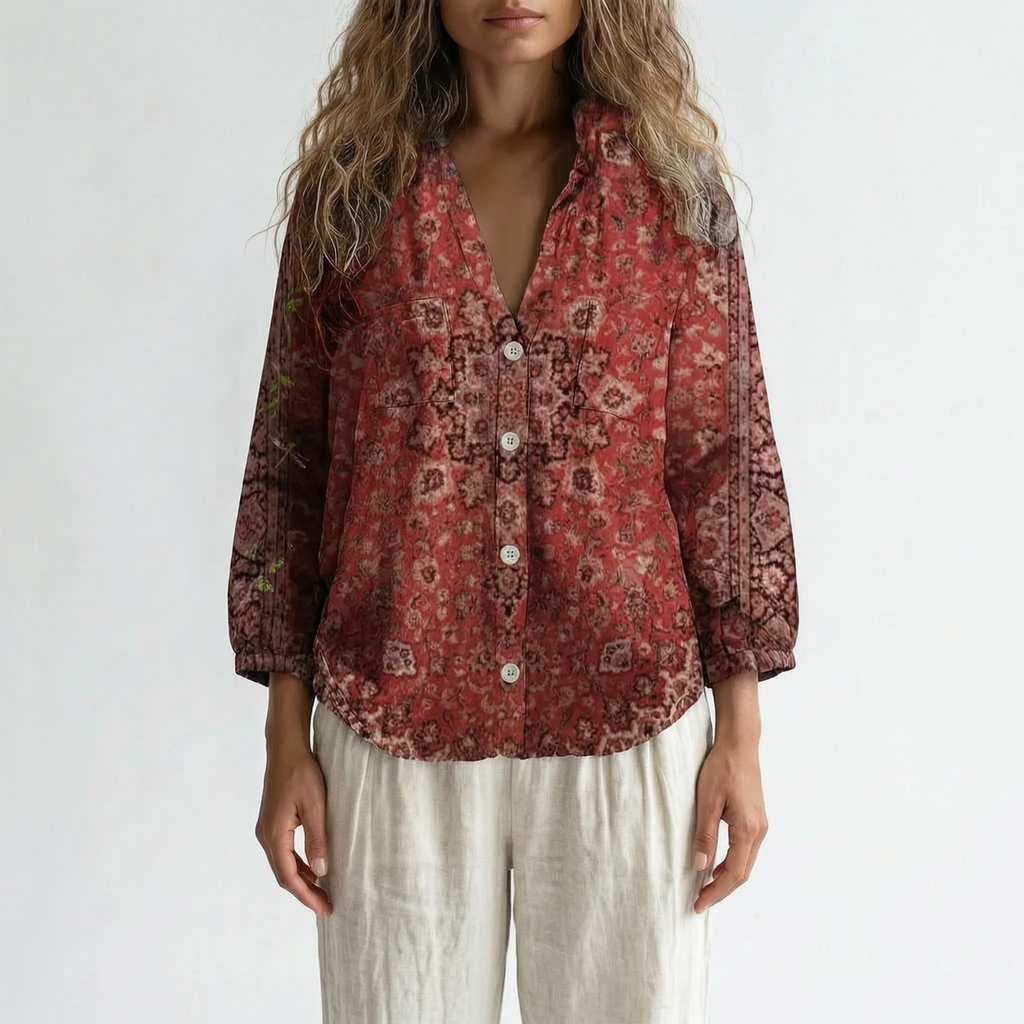 Botanica - Long Sleeve Botanical Print Blouse