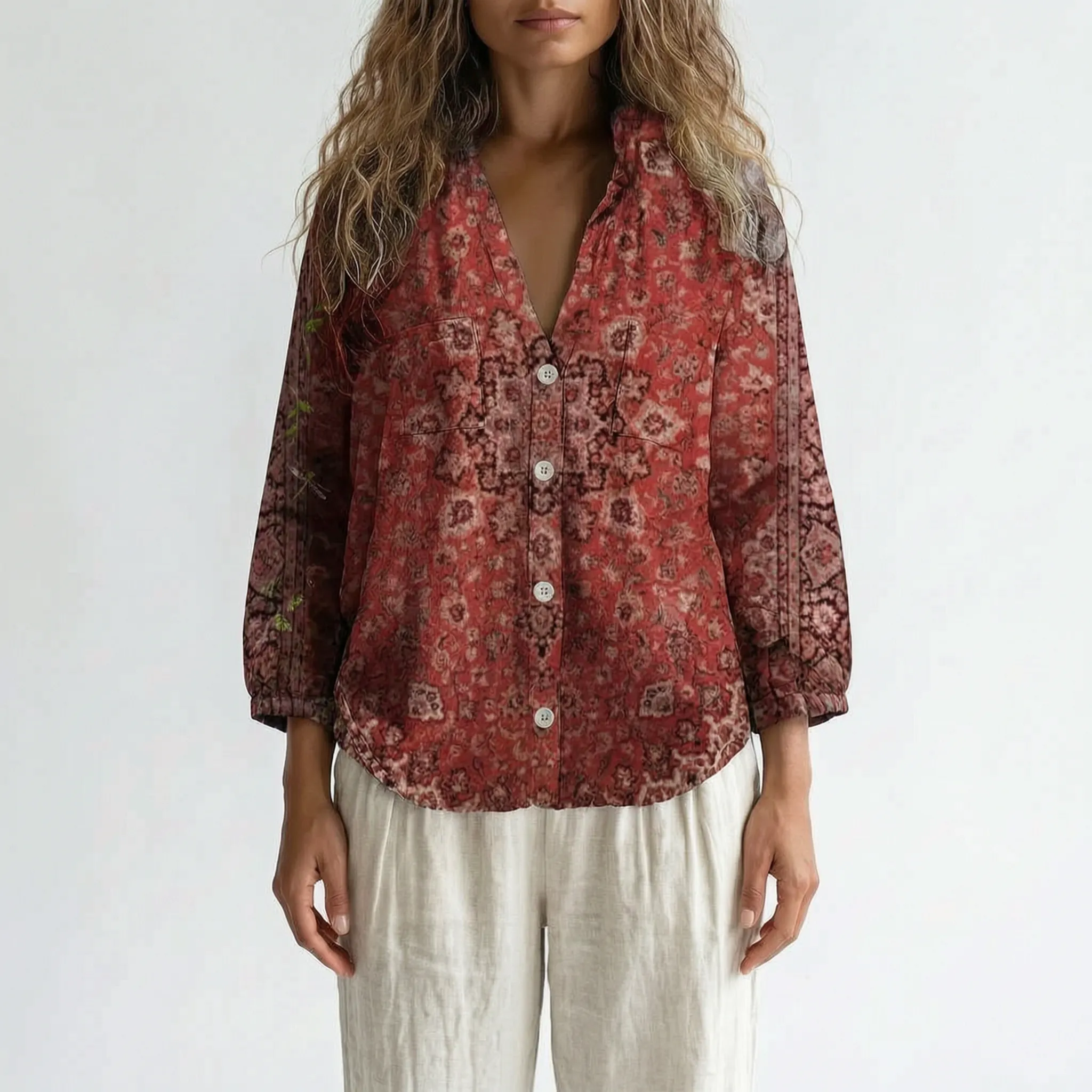 Botanica - Long Sleeve Botanical Print Blouse