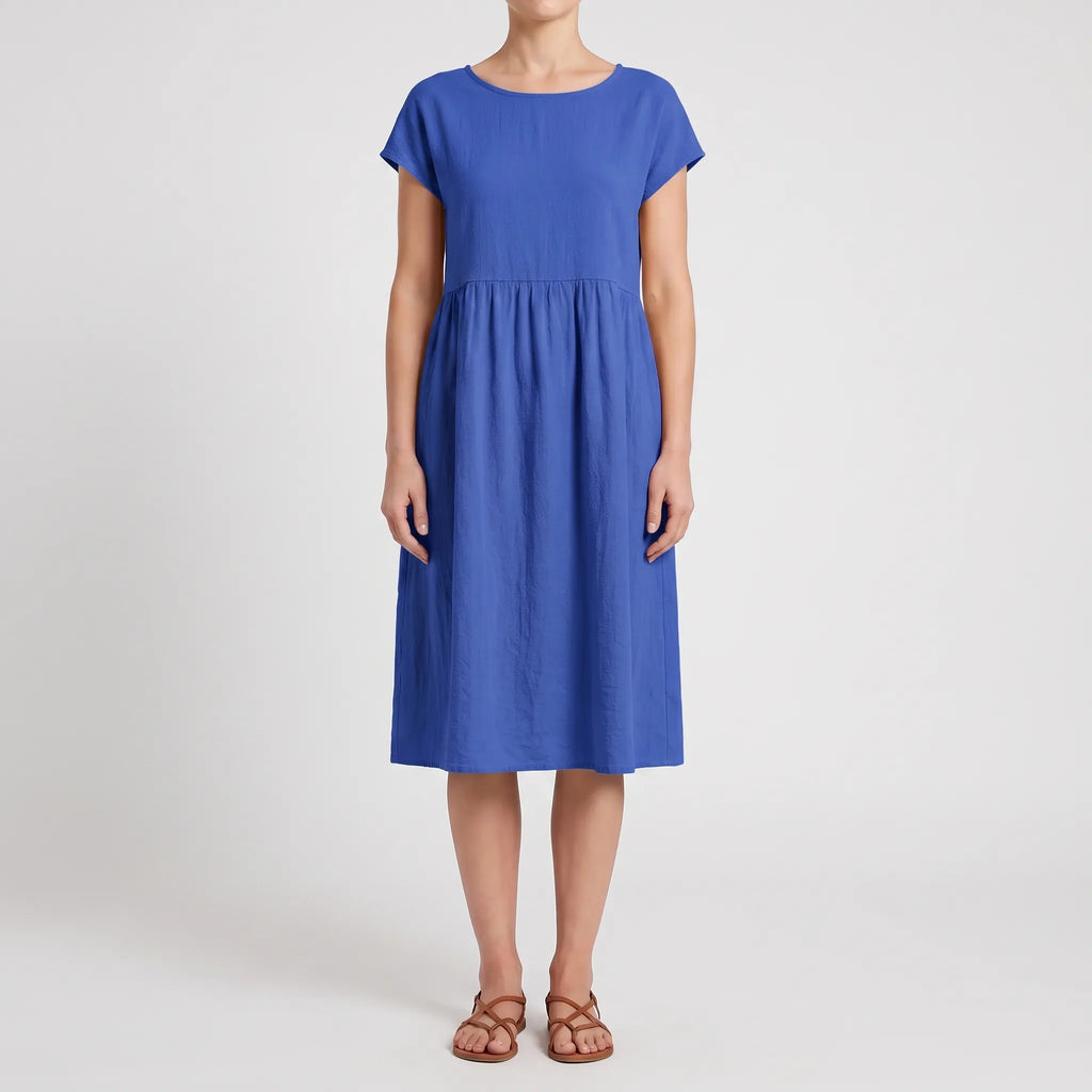 Breezeline - Relaxed Short Sleeve Midi Dress
