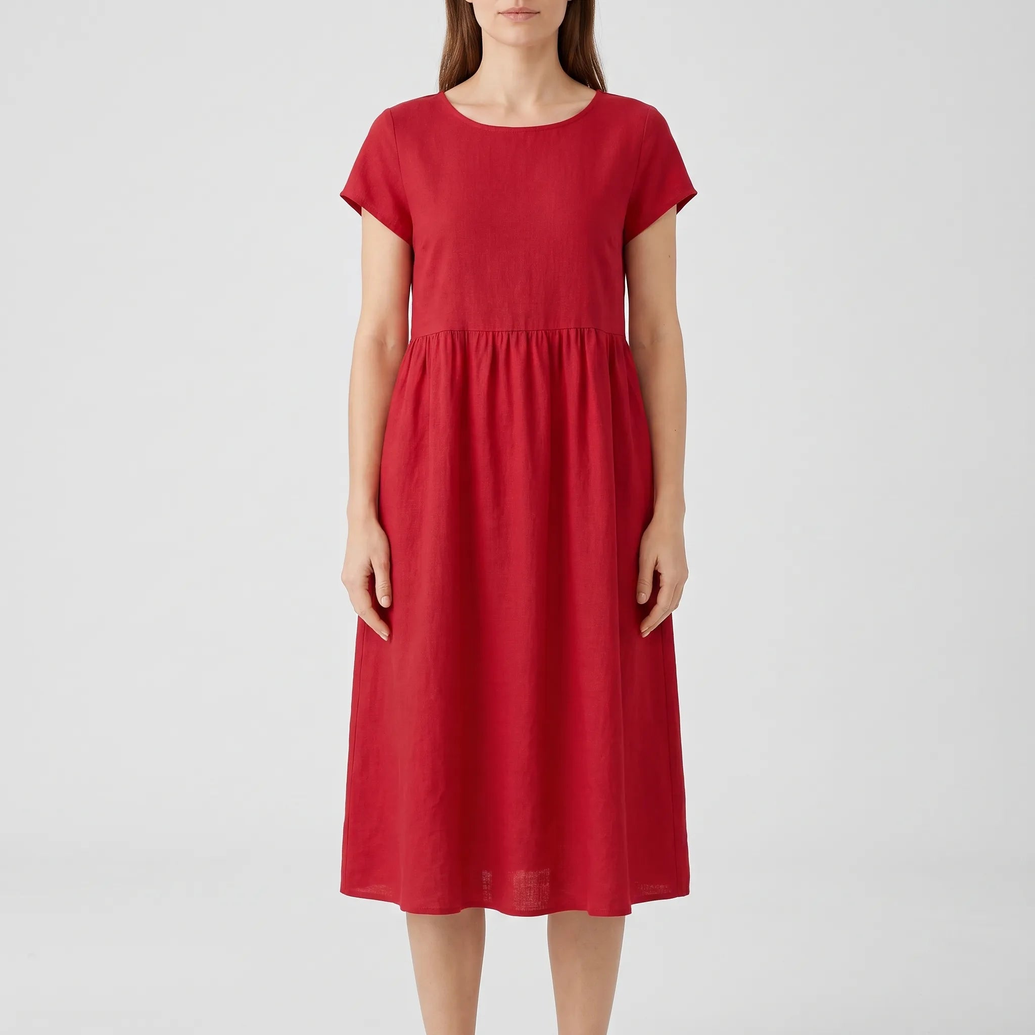 Breezeline - Relaxed Short Sleeve Midi Dress