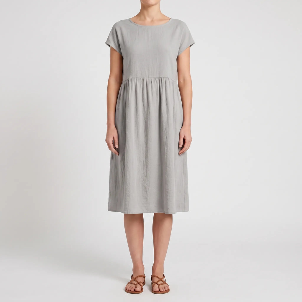 Breezeline - Relaxed Short Sleeve Midi Dress
