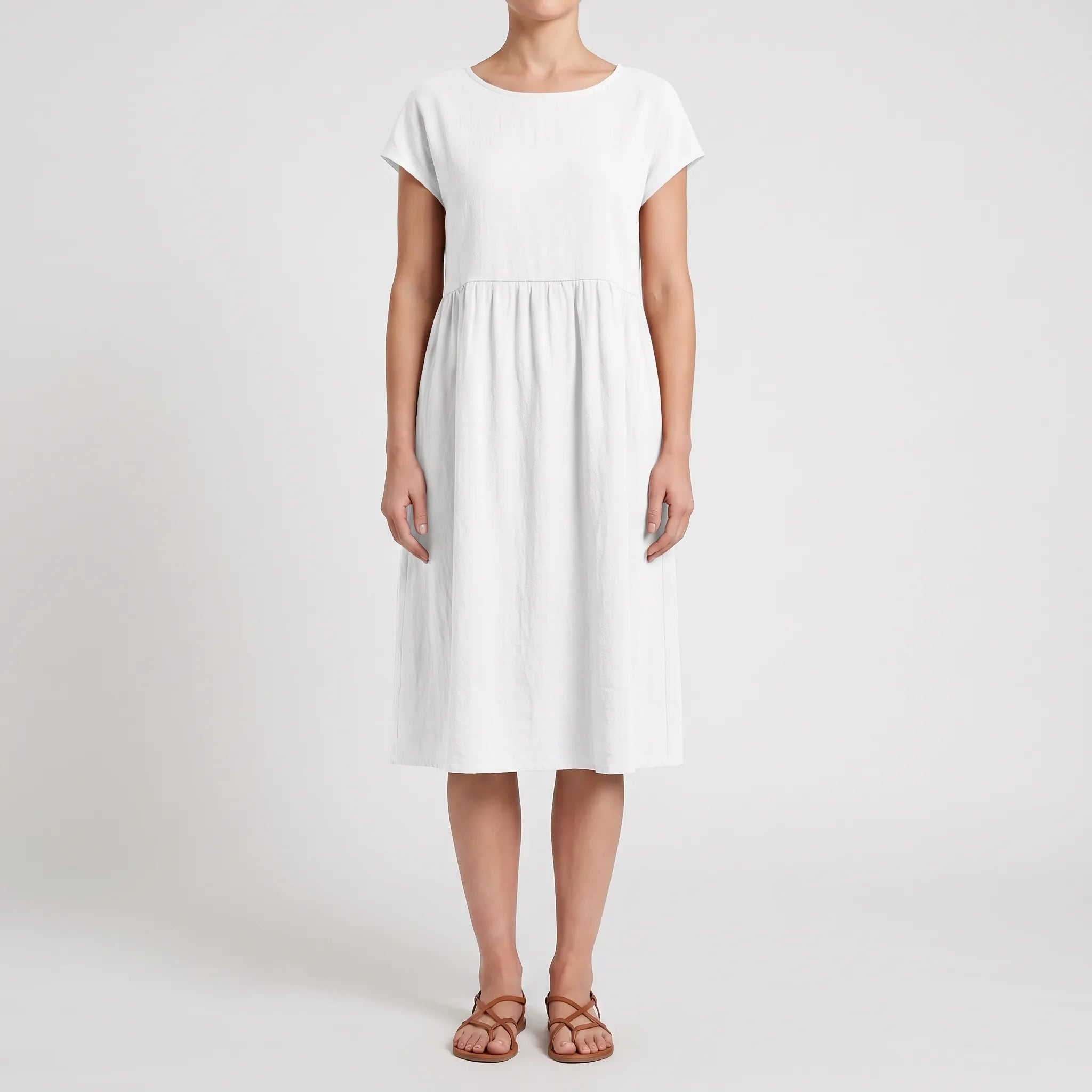 Breezeline - Relaxed Short Sleeve Midi Dress
