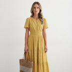Lavinia | Flowy Chiffon Tiered Maxi Midi Party Dresses — Yellow