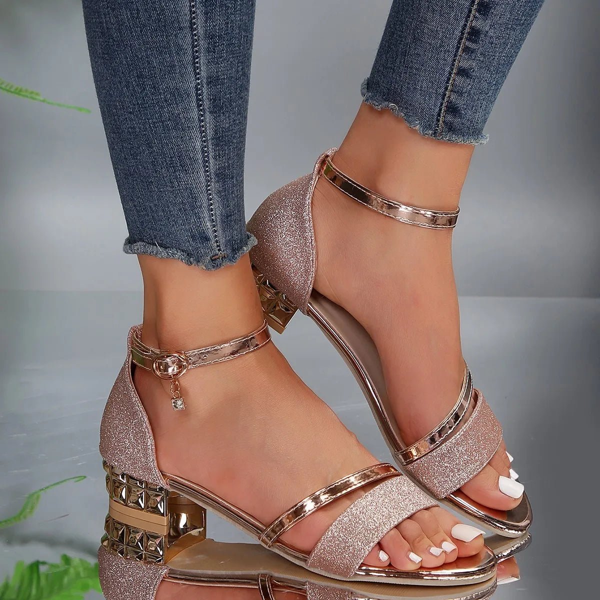 Camille | Low Block Heel Strappy Sandals Black Brown Pink