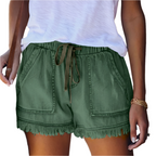 Helena | White Denim Jacket Shorts Romper Playsuit — Green