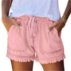 Helena | White Denim Jacket Shorts Romper Playsuit — Pink