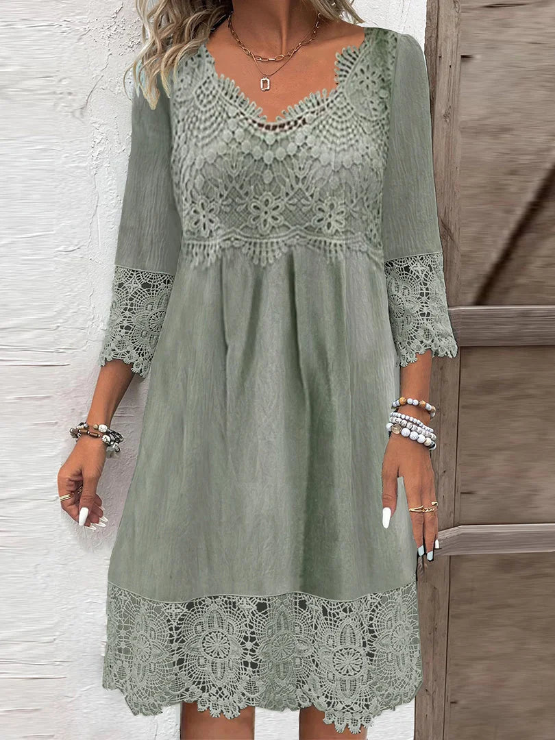 Fenella | Elegant White Black Tiered Midi Cocktail Dresses — Green
