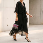 Evadora - Flowy Midi Wrap Dress