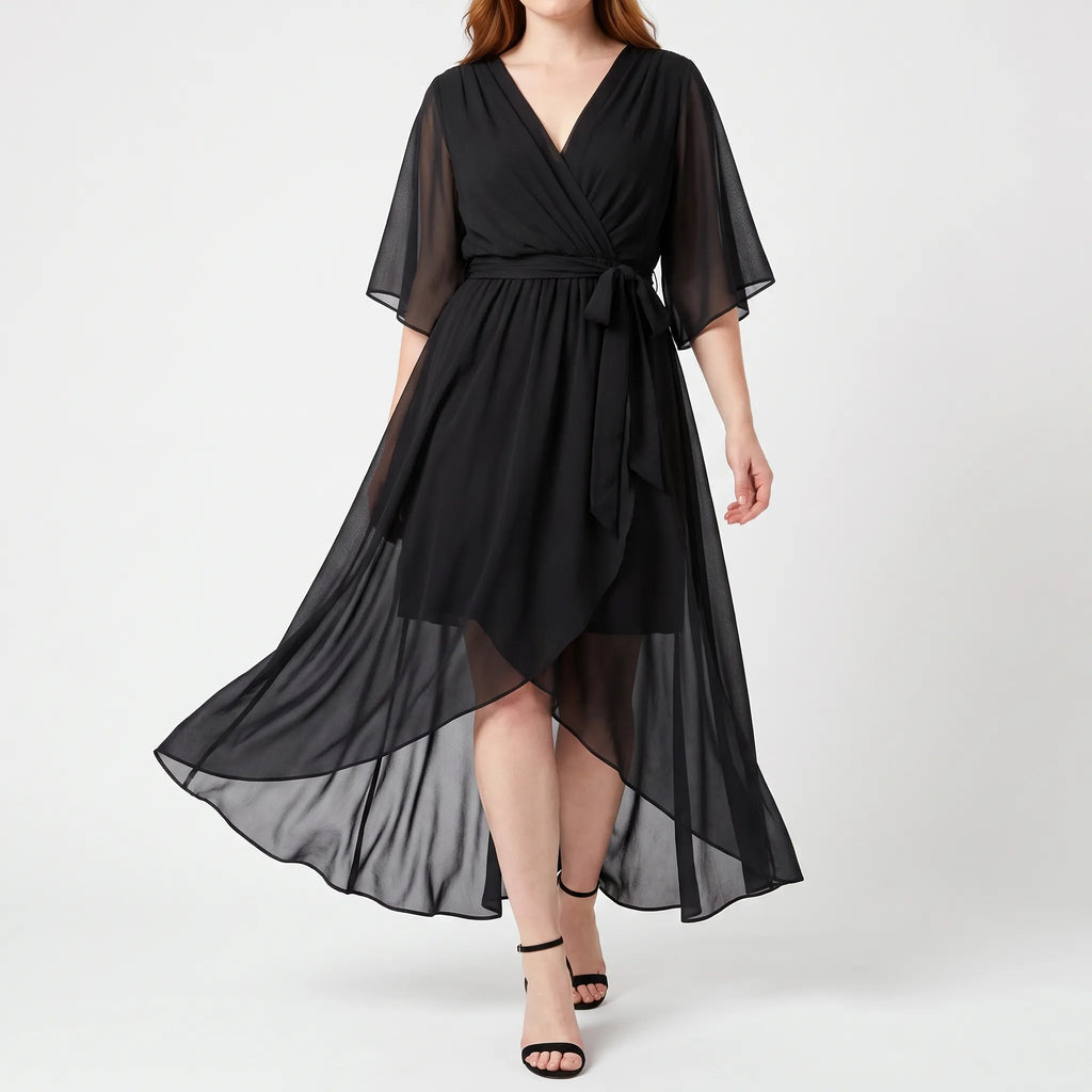 Evadora - Flowy Midi Wrap Dress