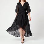 Evadora - Flowy Midi Wrap Dress