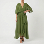 Evadora - Flowy Midi Wrap Dress