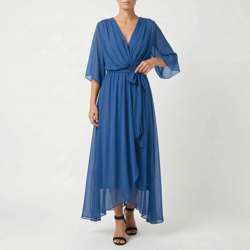 Evadora - Flowy Midi Wrap Dress