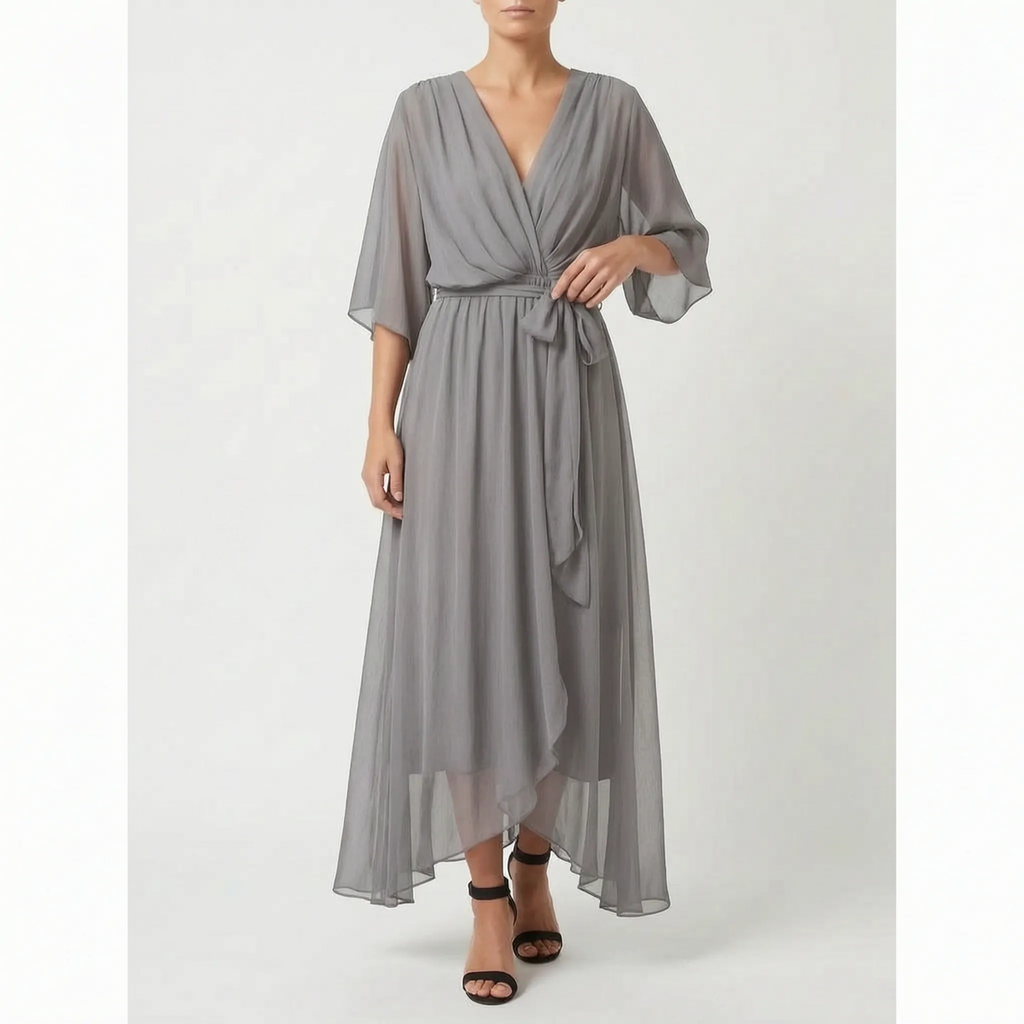Evadora - Flowy Midi Wrap Dress