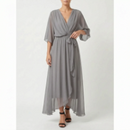 Evadora - Flowy Midi Wrap Dress