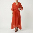 Evadora - Flowy Midi Wrap Dress