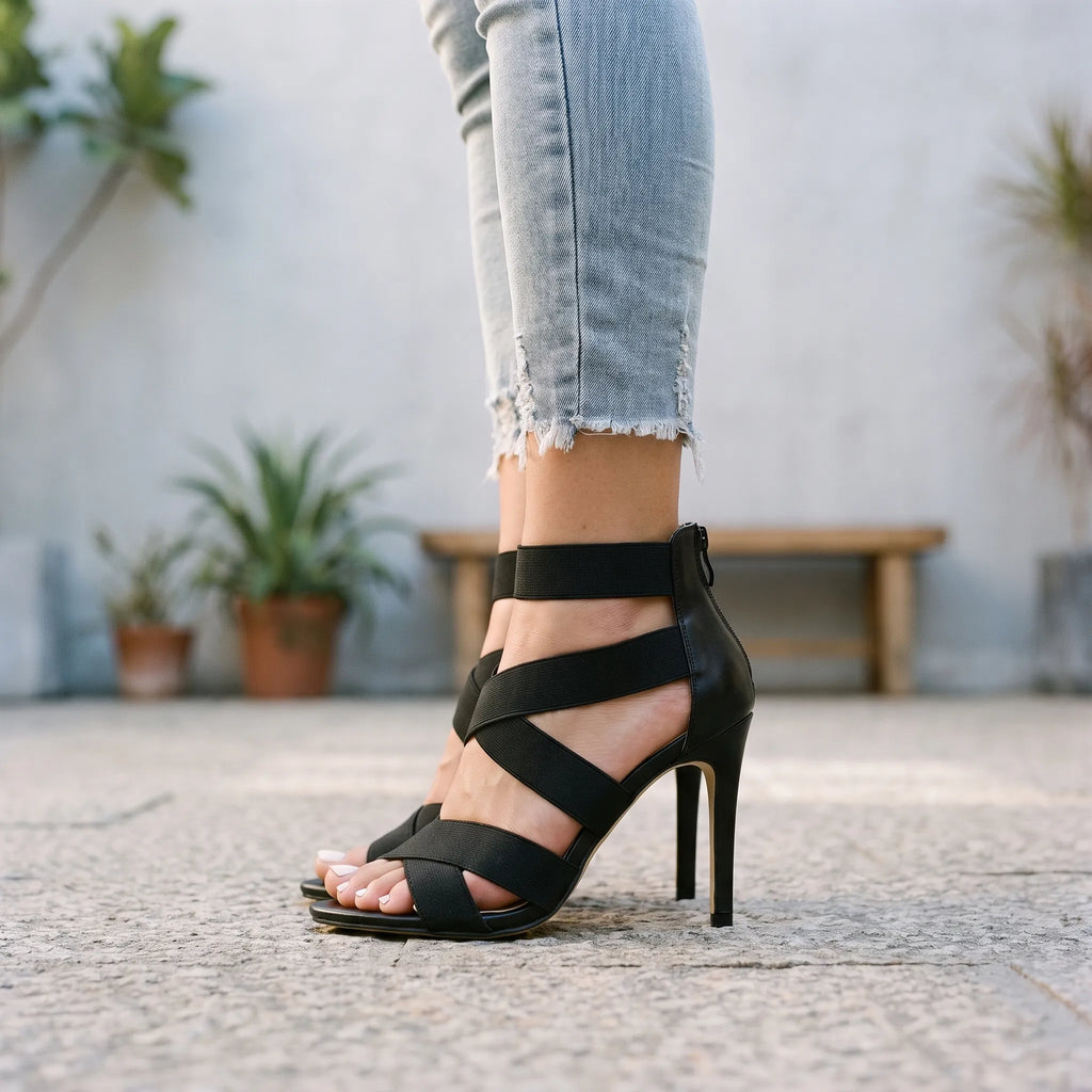 EvocaStep - Strappy Stiletto Heeled Sandals