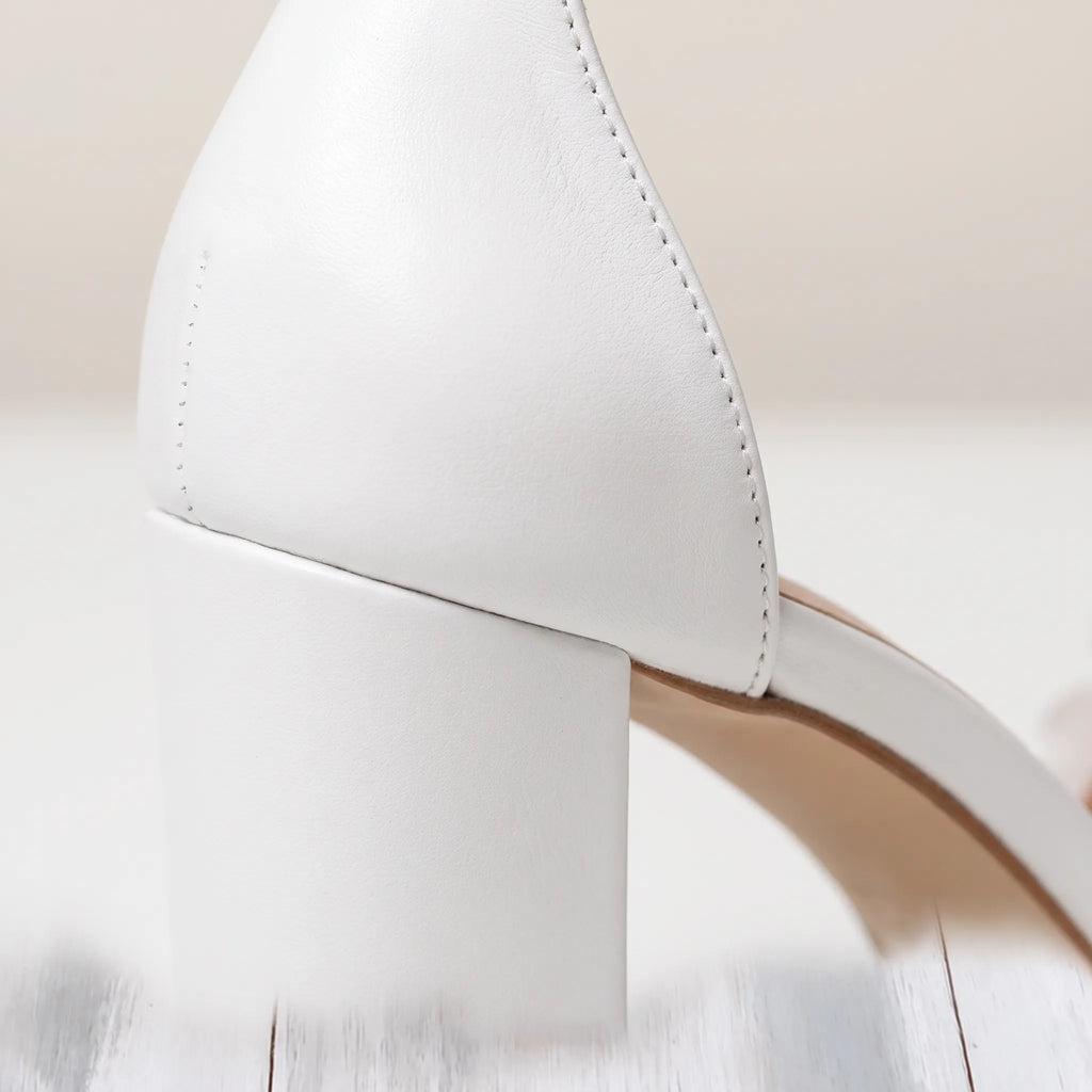 Florelle - Floral Appliqué Block Heel Sandals