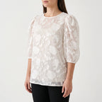 FloriaBlouse - Floral Puff Sleeve Blouse